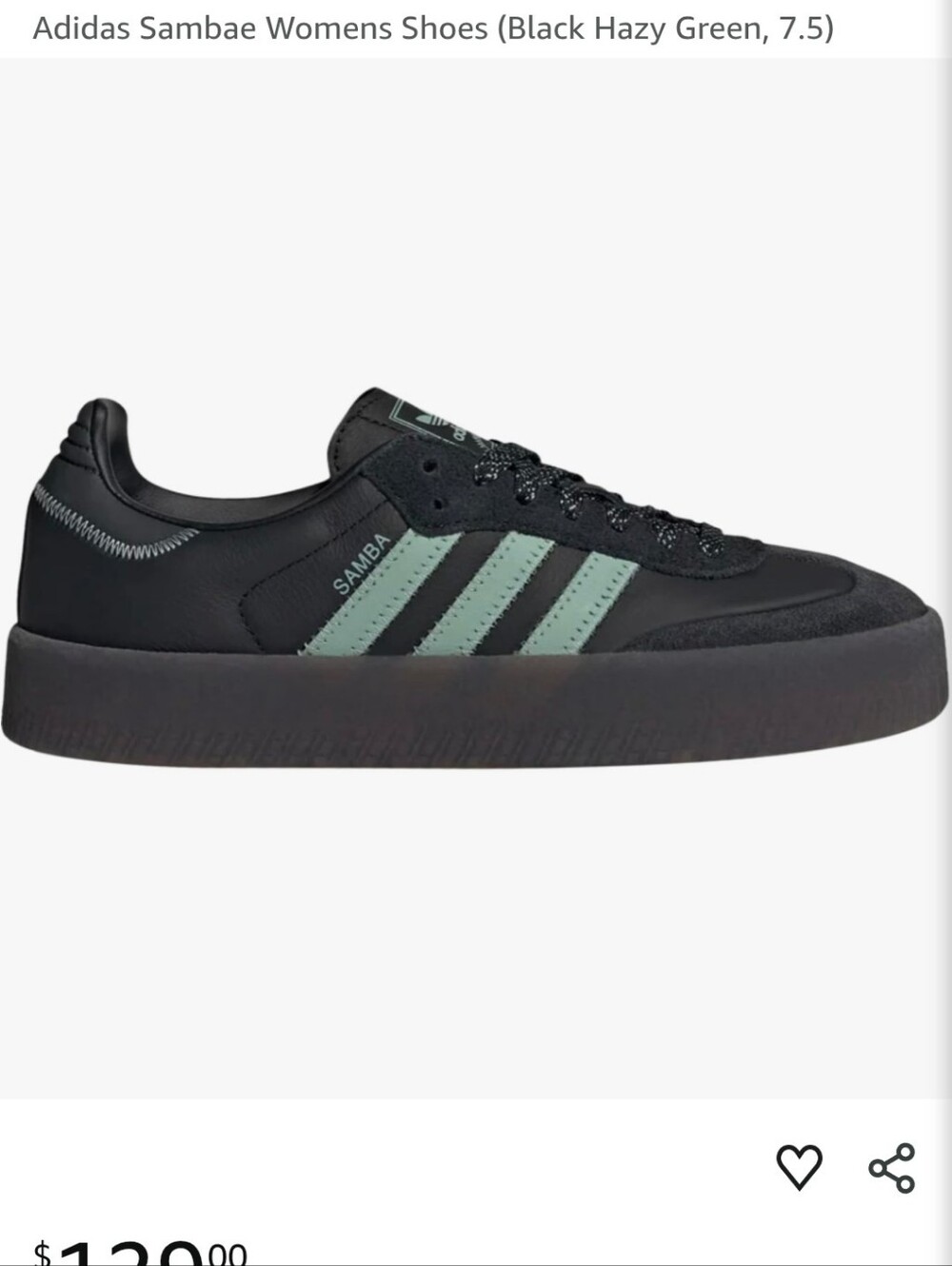 NWT Adidas Black & Hazy Blue Samba Sneakers